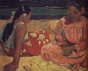 Paul Gauguin The two women on the beach oil painting artist